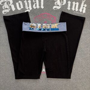 VS PINK Blue & Silver Heart Sequin Bling Foldover Flare Leggings Size Medium